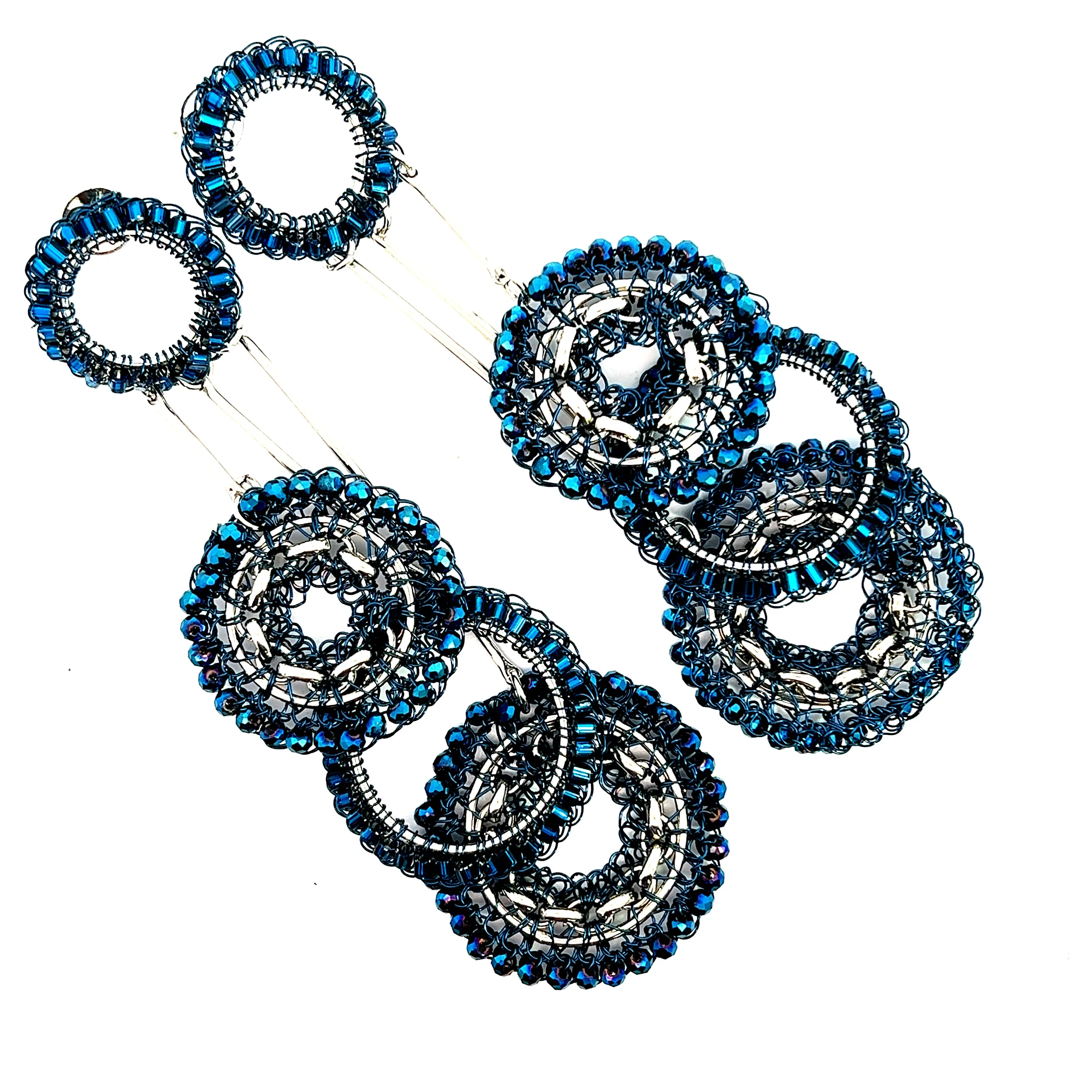 Circle Long Crystal Statement Earring