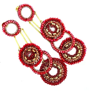 Circle Long Crystal Statement Earring