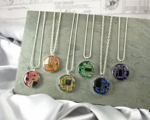 Circuit Board Necklace Gift Set, Set of 6 Necklaces, Rainbow Jewelry Set, Computer Necklace, Engineer Gift, Wearable Technology, Geek Chic