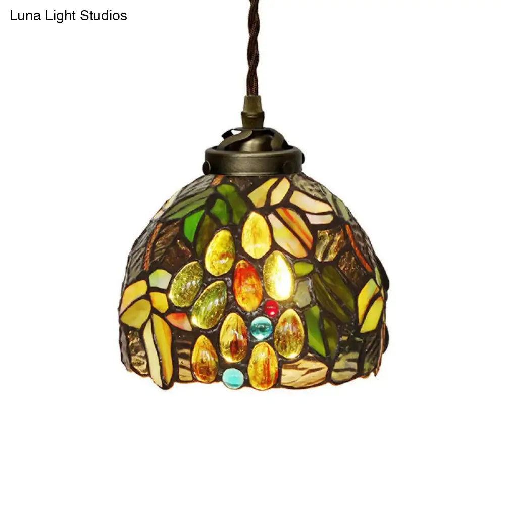 Colorful Stained Glass Pendant Light for Dining Room - Tiffany Style