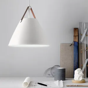 Cone Pendant Light with Faux Leather Strap