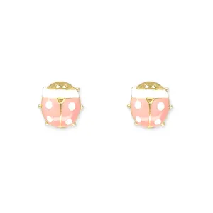 Coral Pink Ladybird Earrings