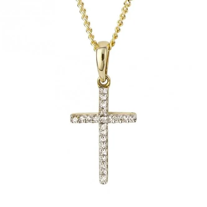 Cross Diamond 9ct Yellow Gold Pendant GP1004