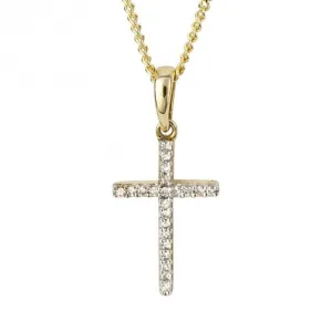 Cross Diamond 9ct Yellow Gold Pendant GP1004