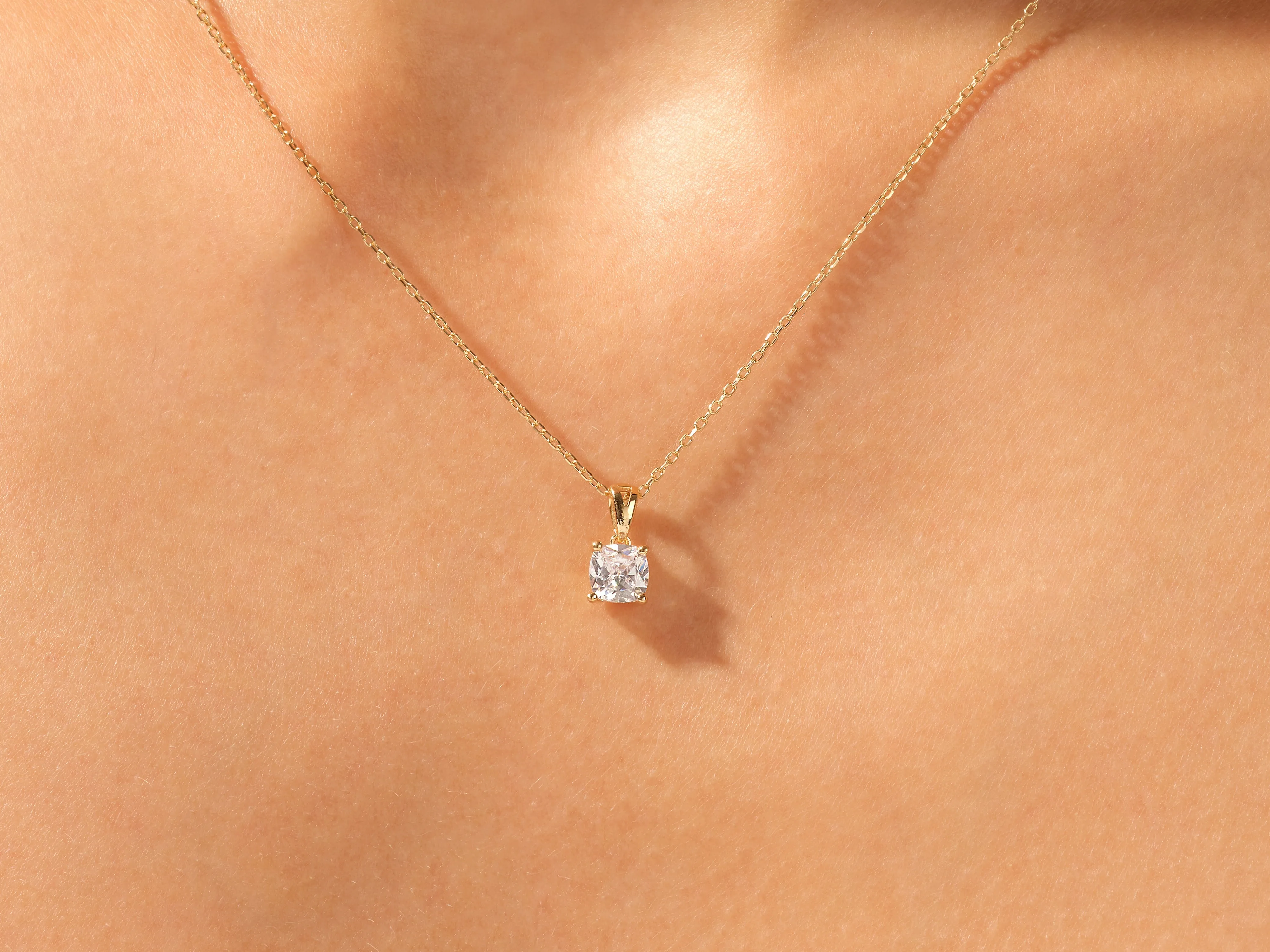 Cushion Cut Moissanite Solitaire Pendant (1.00 CT)