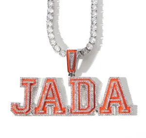 Custom Luminous Colorful Nameplate Diamond Tennis Chain