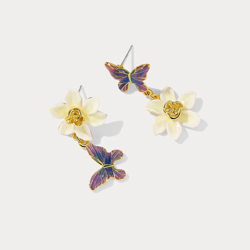 Daffodils & Butterfly Earrings