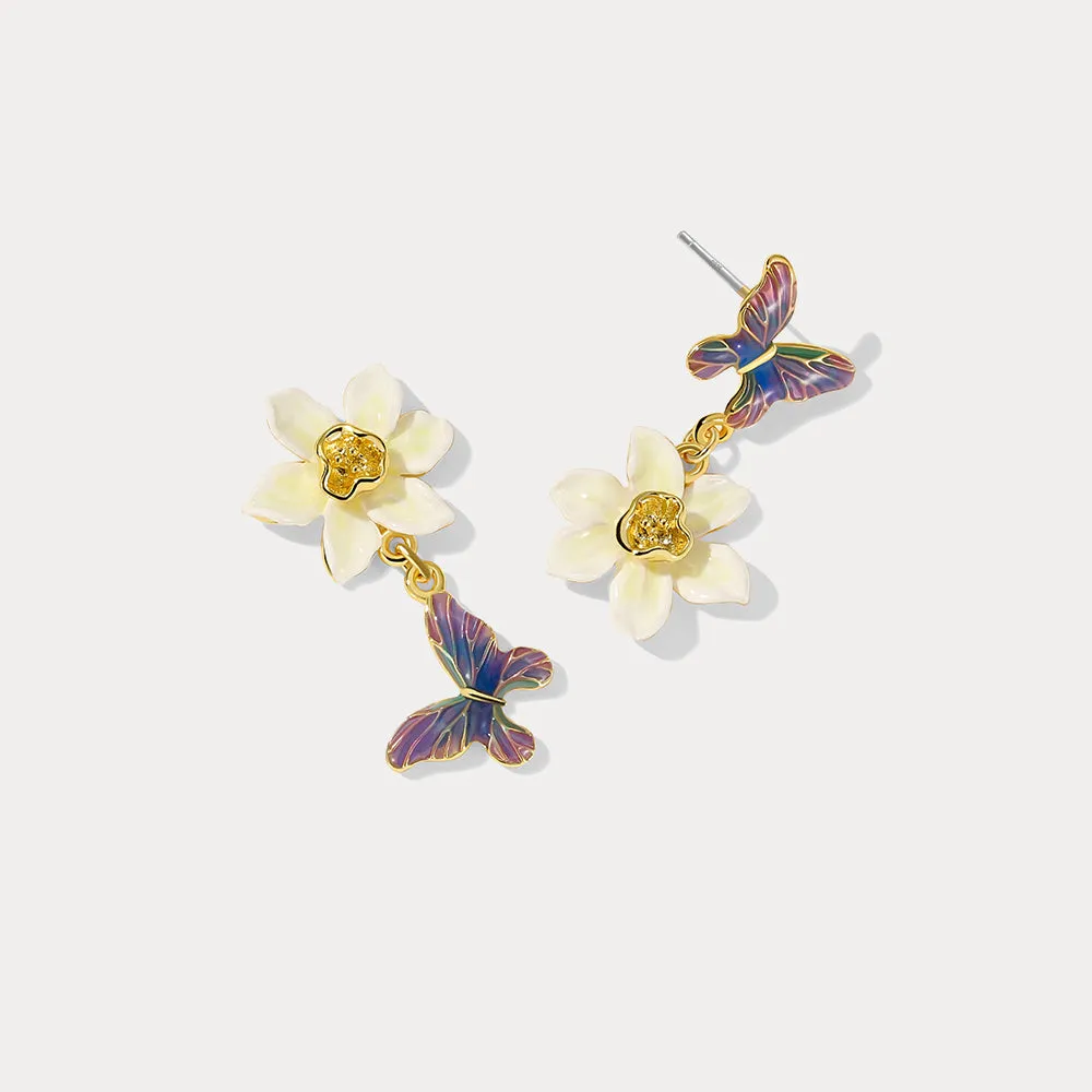 Daffodils & Butterfly Earrings