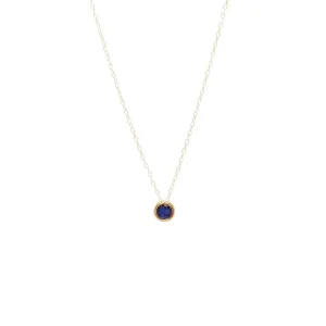 Dainty Minimalist Birthstone Pendant - Genuine Gemstone - Solid 14k Gold