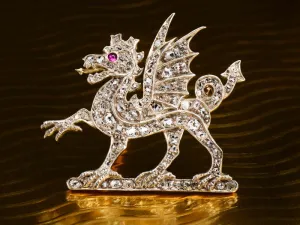 Dazzling Dragon - Antique Diamond Brooch