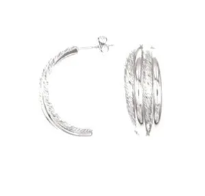 Demi Deluxe - Silver Half Hoop Earrings