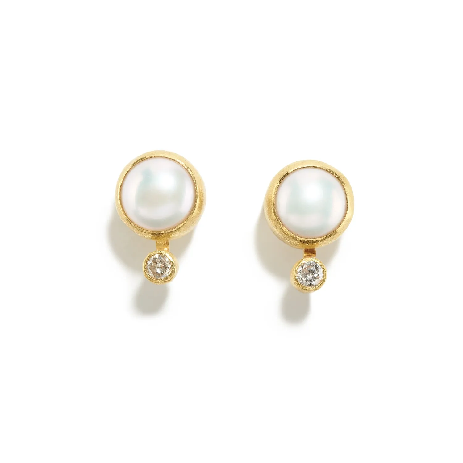 Diamond and Pearl Earrings