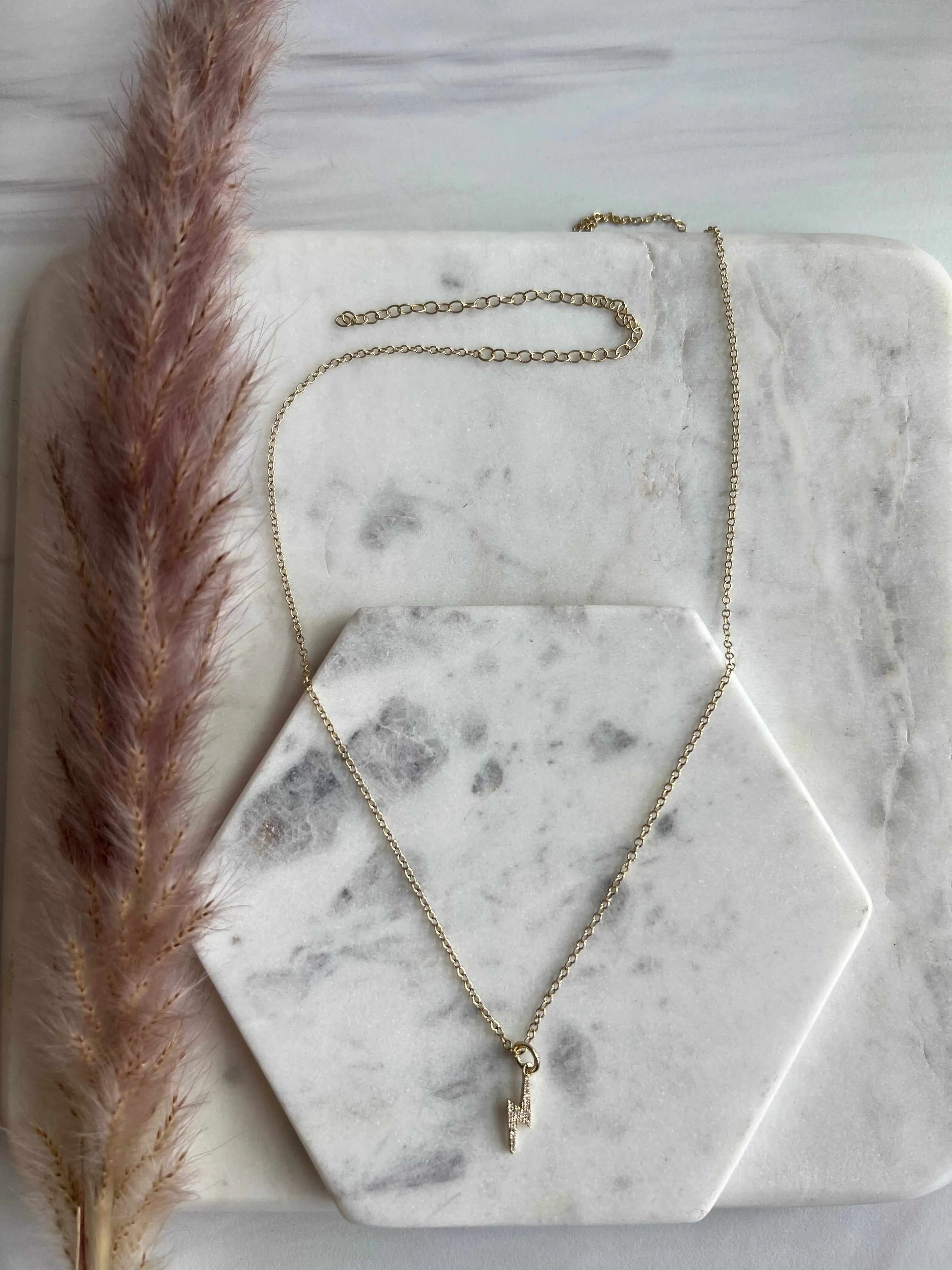 Diamond Lightning Bolt Necklace