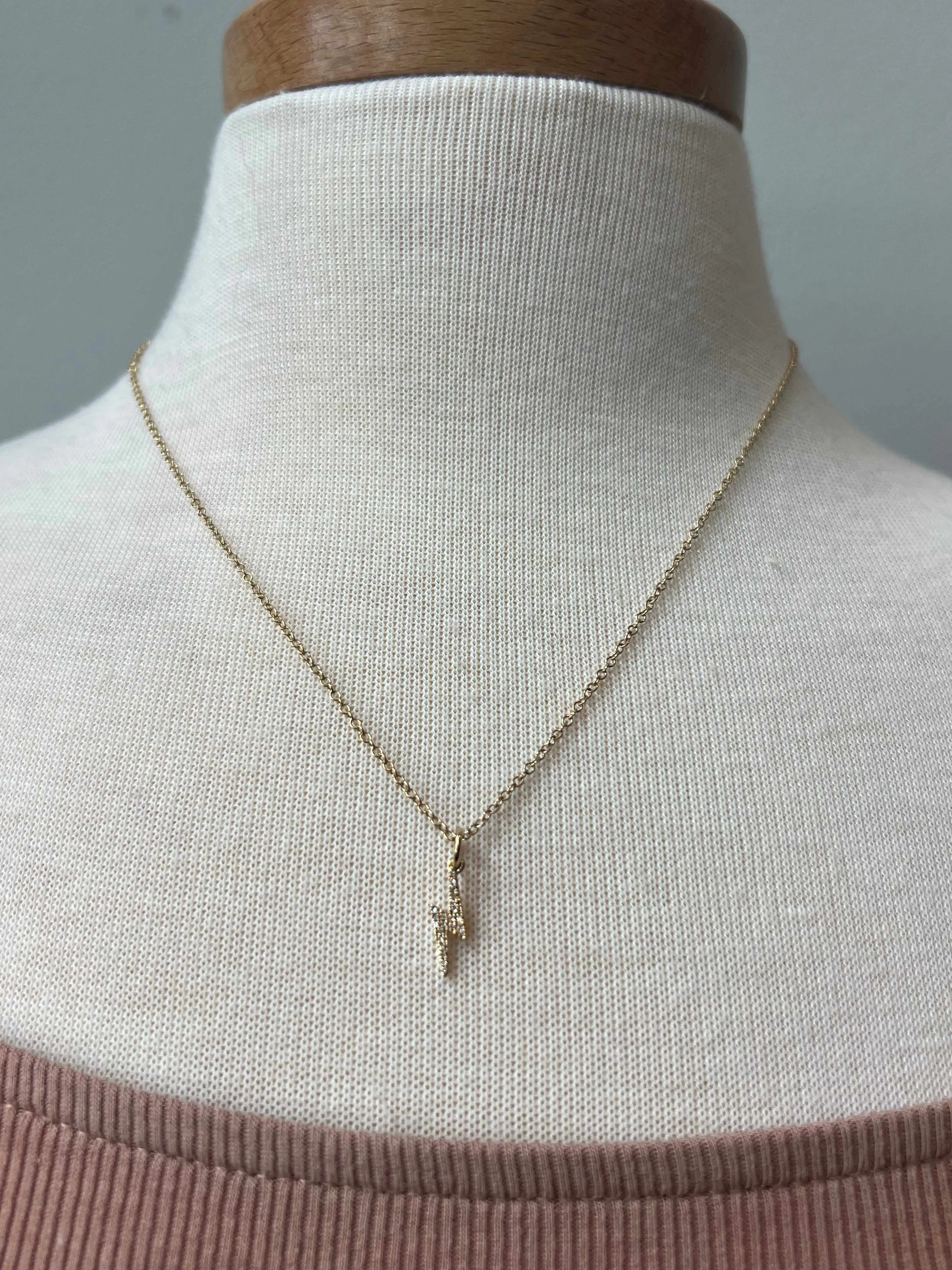 Diamond Lightning Bolt Necklace