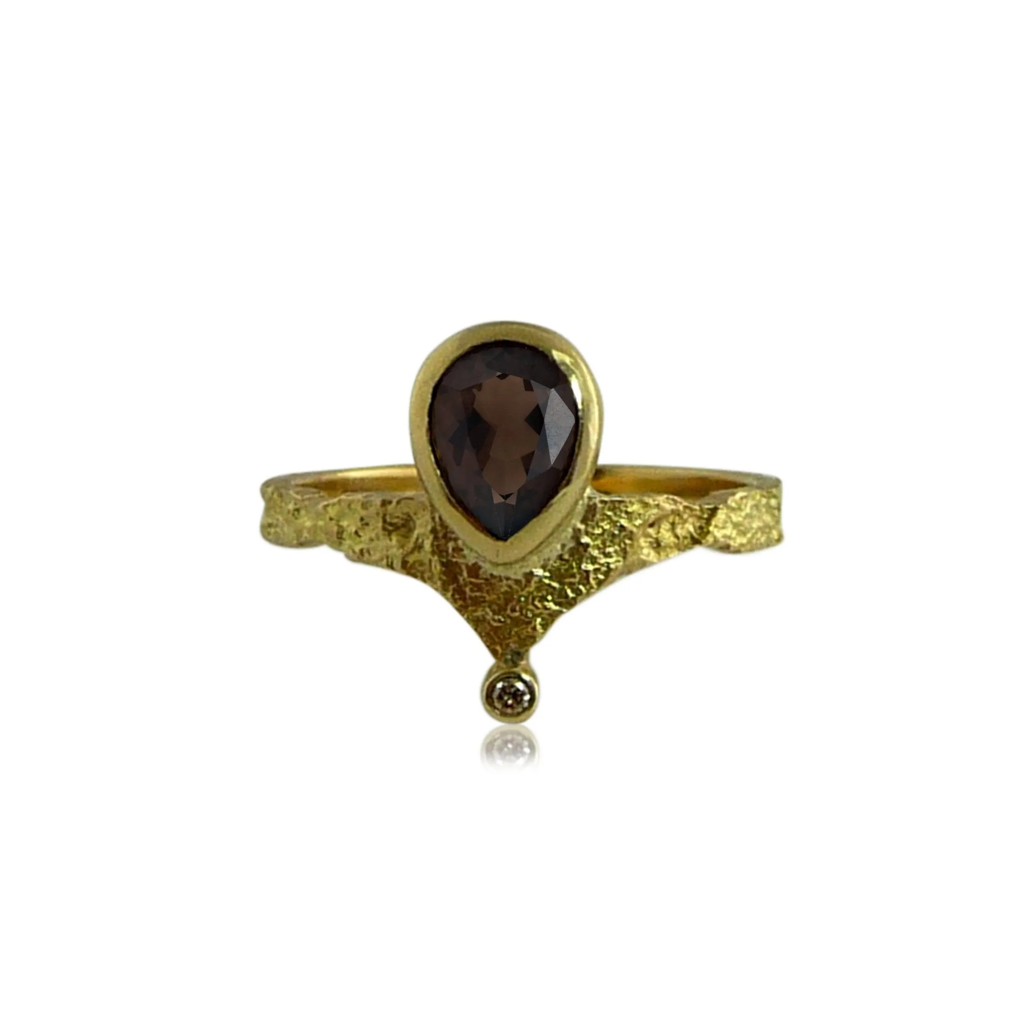 Droplet Solitaire Gold Ring