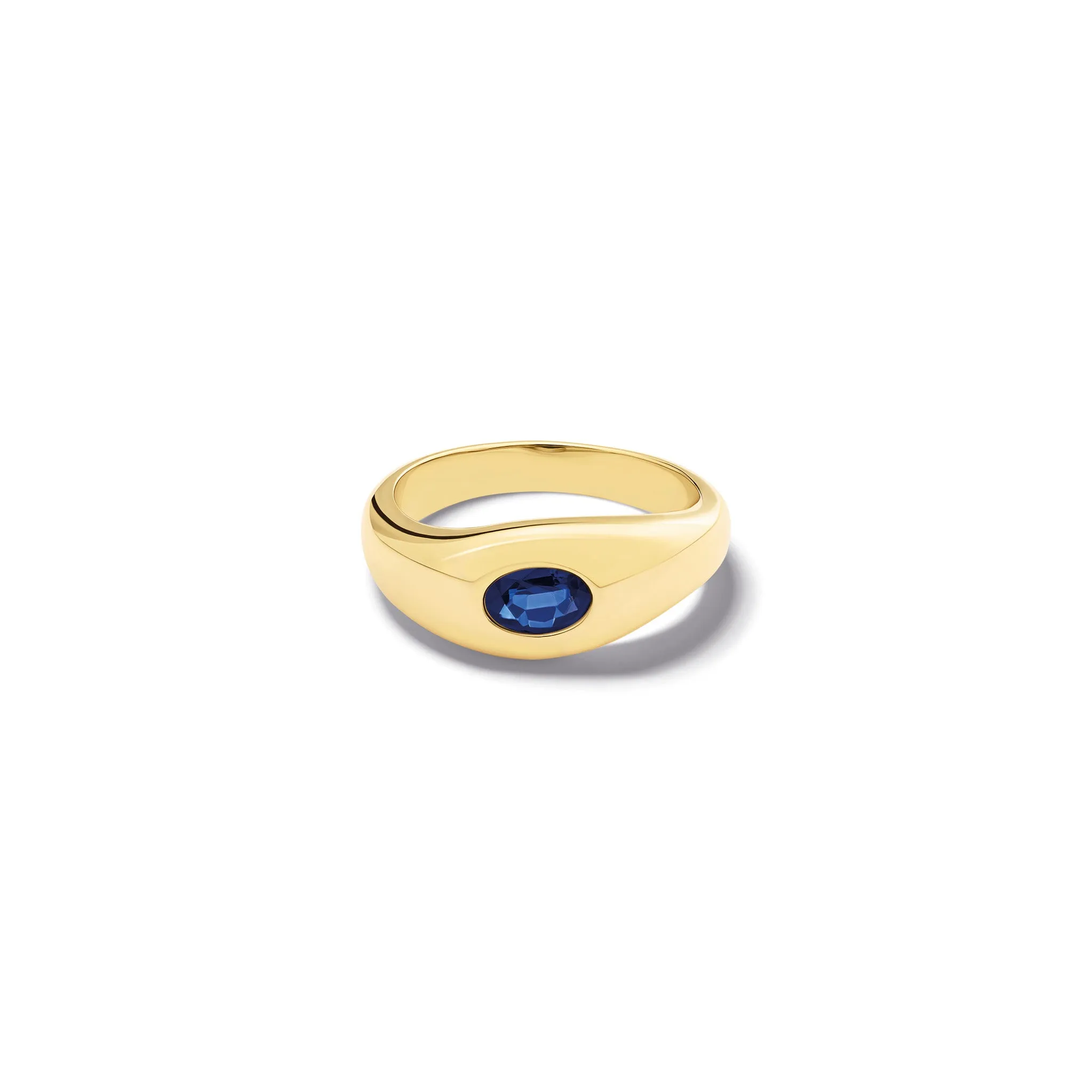 Duplus Ring Yellow Gold - Blue Sapphire