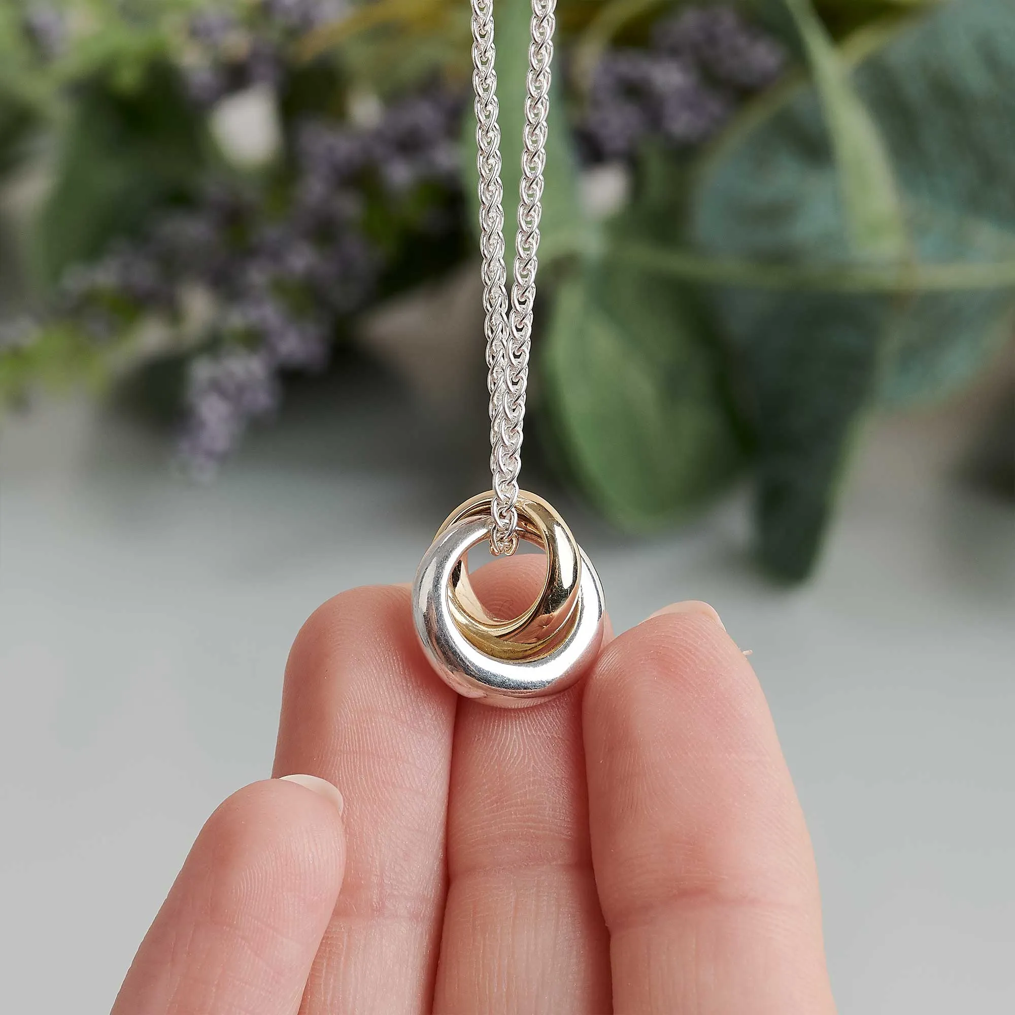 Eclipse Recycled Silver & Solid Gold Necklace