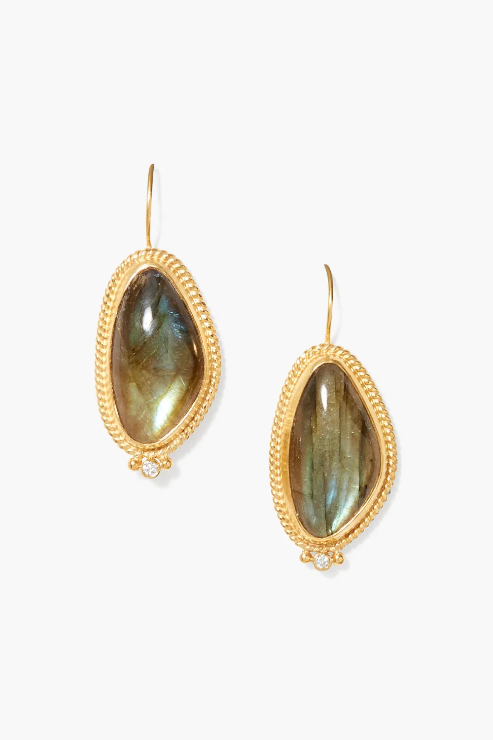 Elizabeth Drop Earrings Gold Labradorite