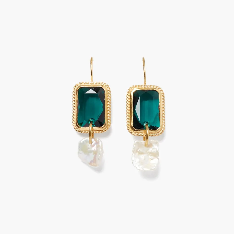 Emerald Crystal Geneva Drop Earrings