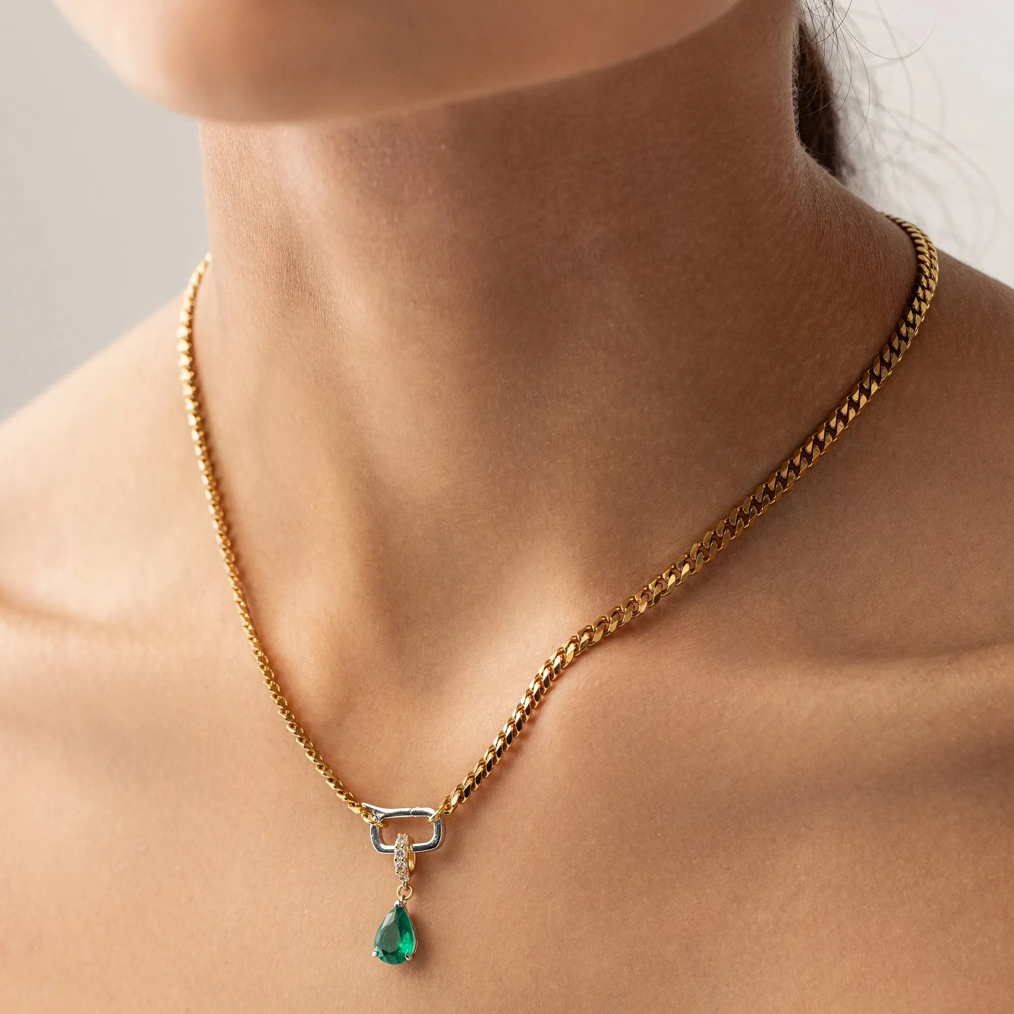 EMERALD TEARDROP CHARM