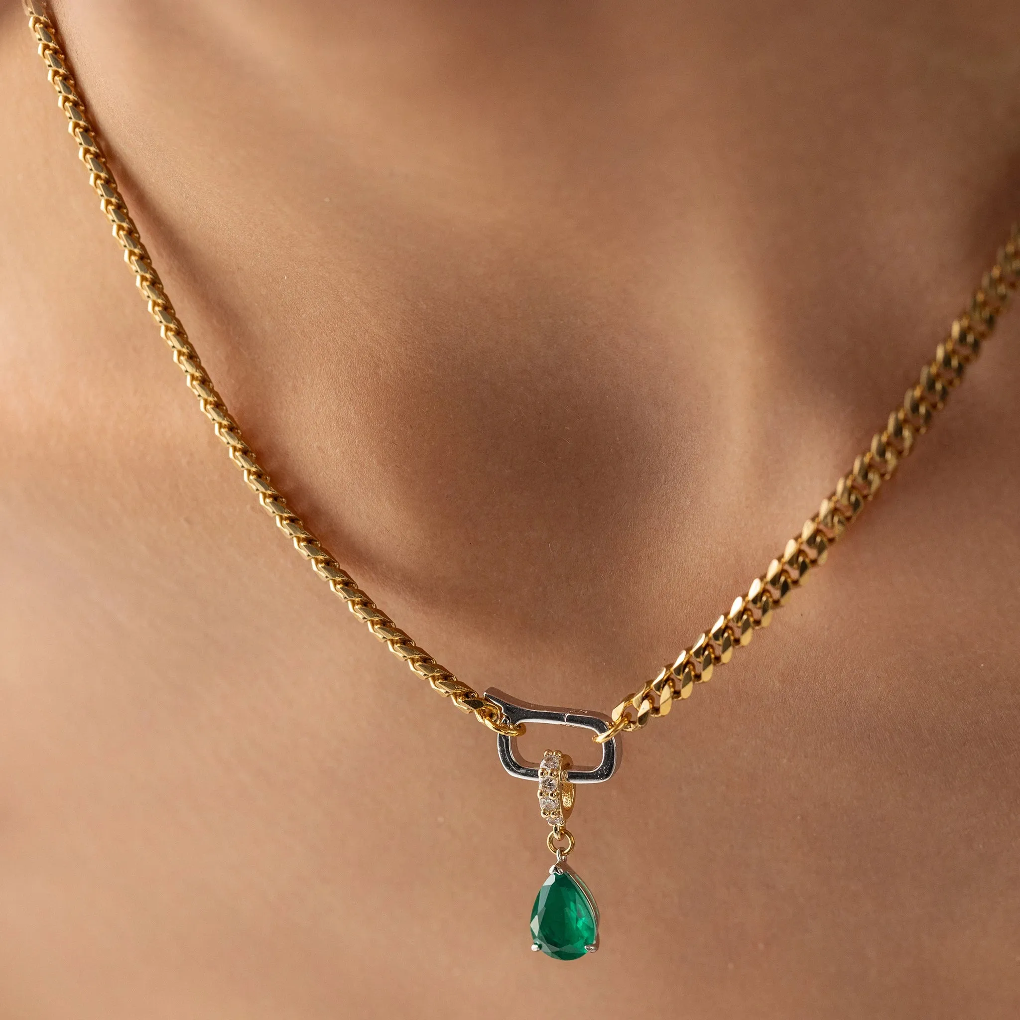 EMERALD TEARDROP CHARM