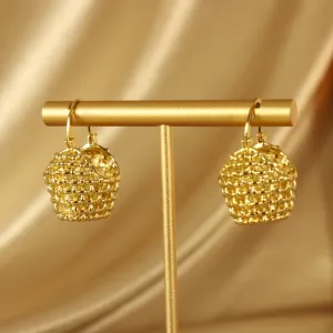 Evangeline 18ct gold plated bucket shaped earrings