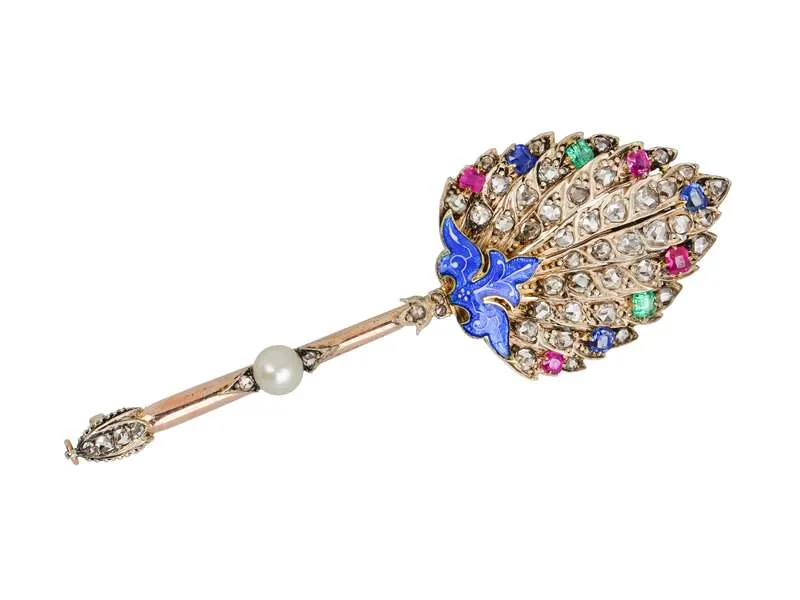 Fan The Fires - Edwardian Diamond Gem Set Brooch