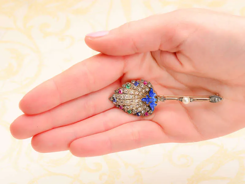 Fan The Fires - Edwardian Diamond Gem Set Brooch