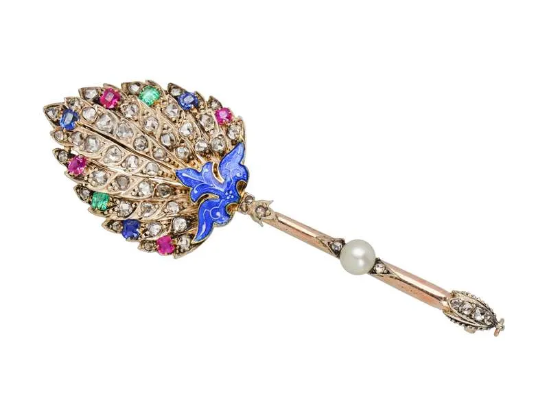 Fan The Fires - Edwardian Diamond Gem Set Brooch