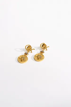 FIERCE FOLKLORE COIN EARRINGS GOLD