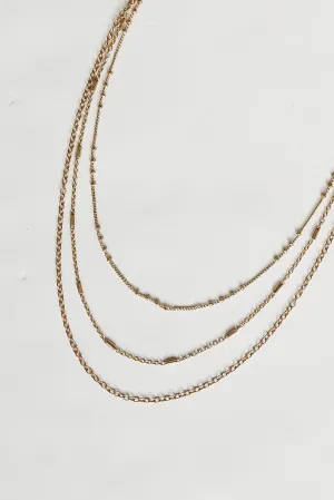 FINAL SALE - Clara Gold Layered Chain Necklace