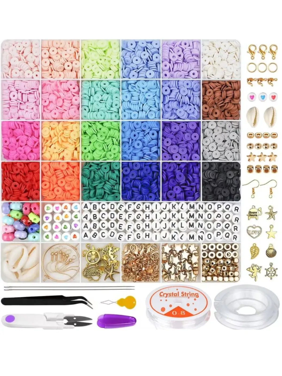 Flat Chip Beads DIY Kit for Boho Bracelet & Necklace Making