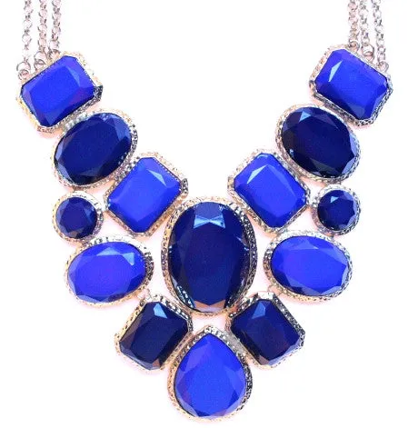 Geometric Statement Necklace- Royal