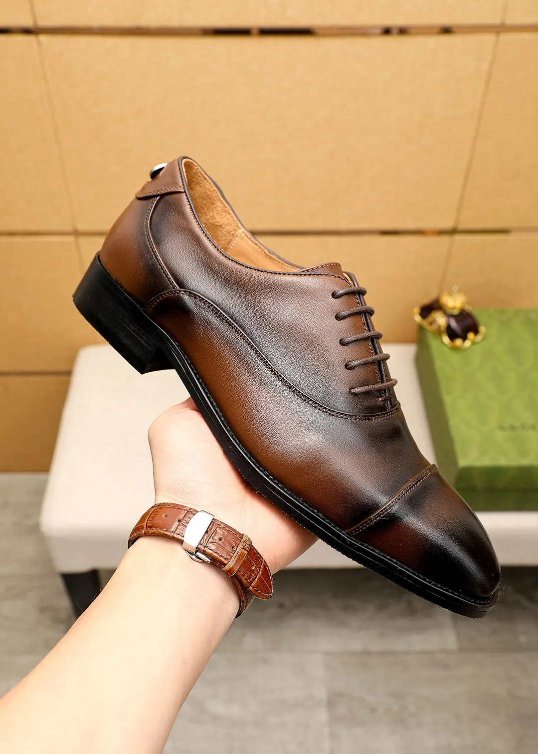 GG MONKSTRAP LEATHER BROWN