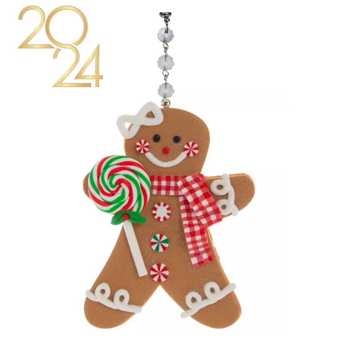 GINGERBREAD "PEOPLE" (Set/1) MAGNETIC CHANDELIER ORNAMENT - MULTIPLE STYLES