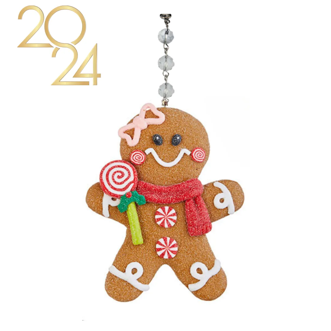 GINGERBREAD "PEOPLE" (Set/1) MAGNETIC CHANDELIER ORNAMENT - MULTIPLE STYLES