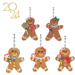 GINGERBREAD "PEOPLE" (Set/1) MAGNETIC CHANDELIER ORNAMENT - MULTIPLE STYLES