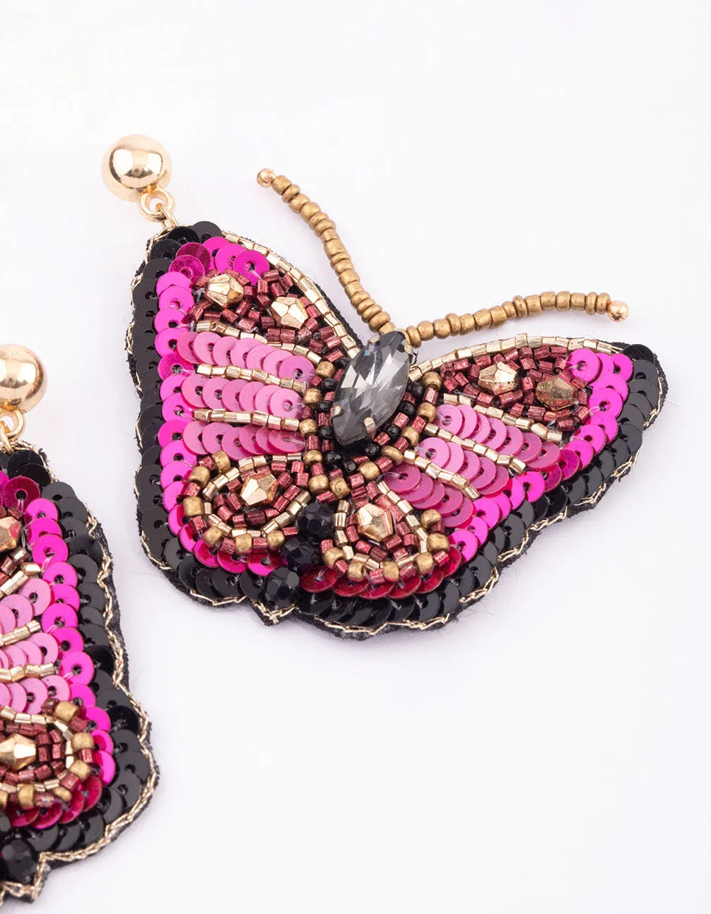 Gold Butterfly Ember Earrings