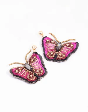 Gold Butterfly Ember Earrings