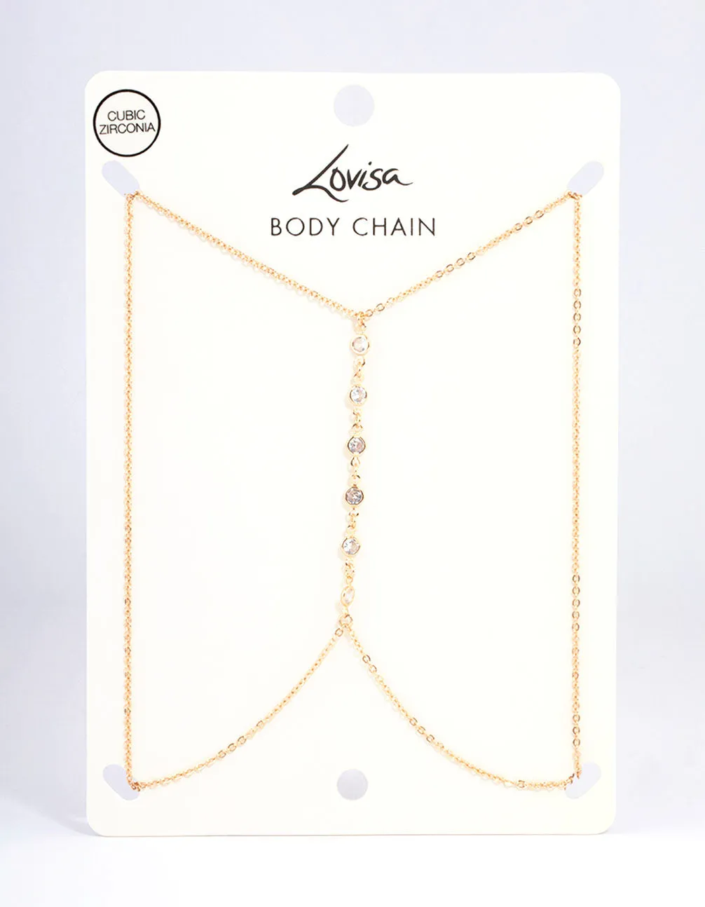 Gold Cubic Zirconia Centre Body Chain