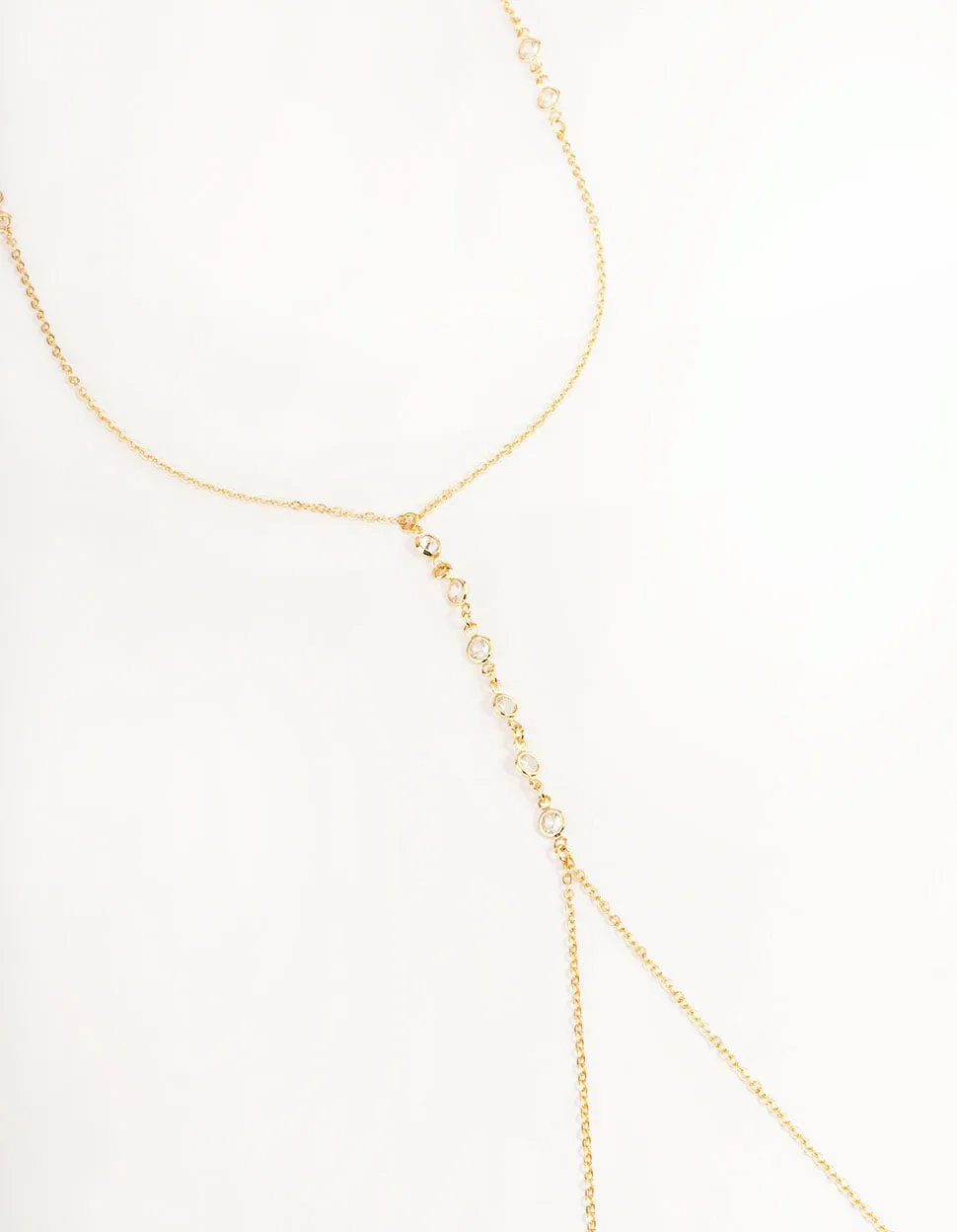 Gold Cubic Zirconia Centre Body Chain