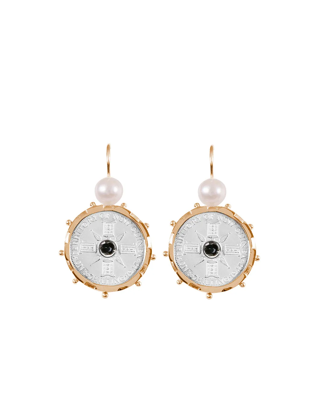 Gold Encased PNG Coin Earrings