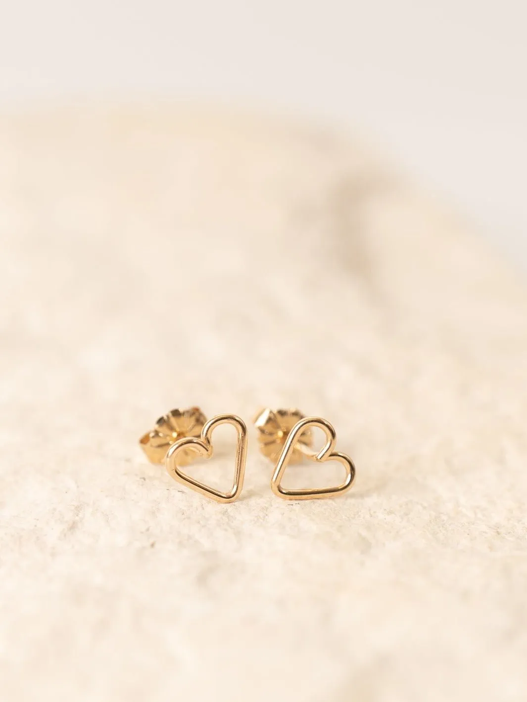 Gold Open Heart Studs