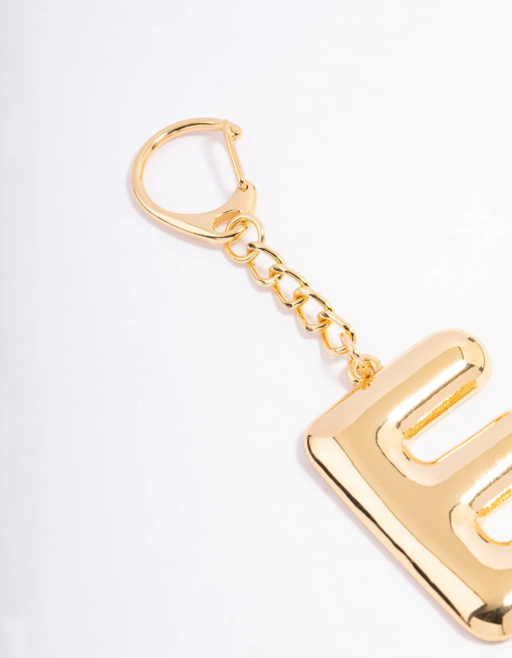 Gold Plated Letter 'E' Initial Key Ring