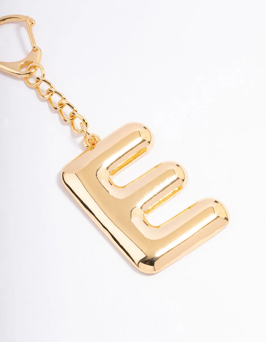 Gold Plated Letter 'E' Initial Key Ring