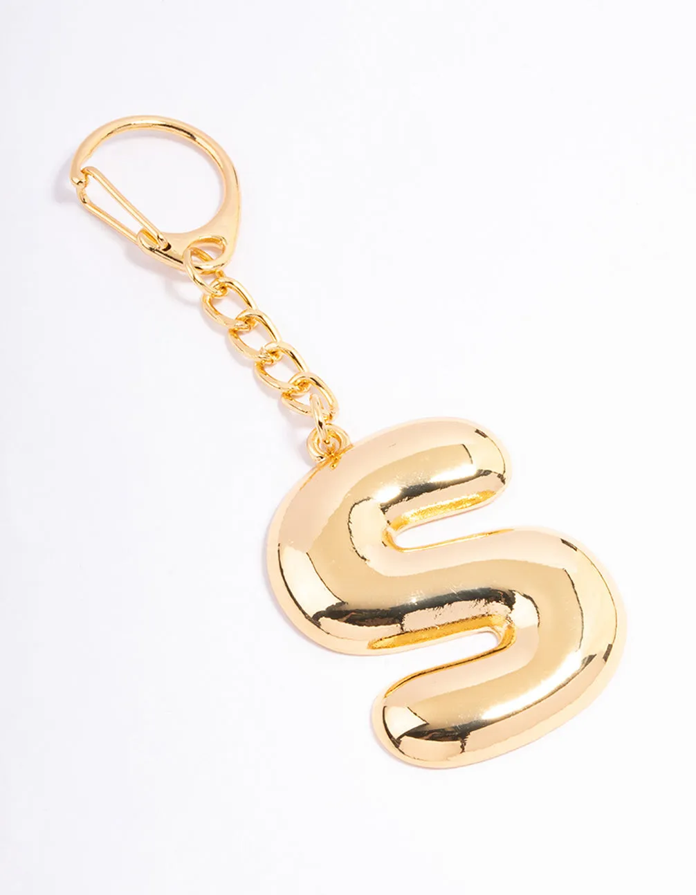 Gold Plated Letter 'S' Initial Key Ring