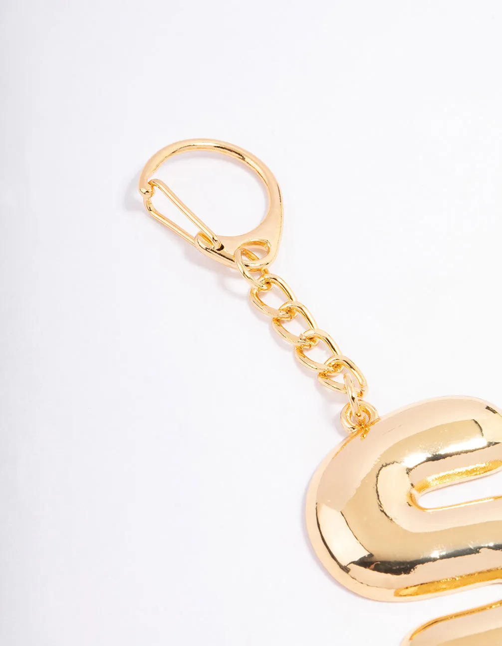 Gold Plated Letter 'S' Initial Key Ring