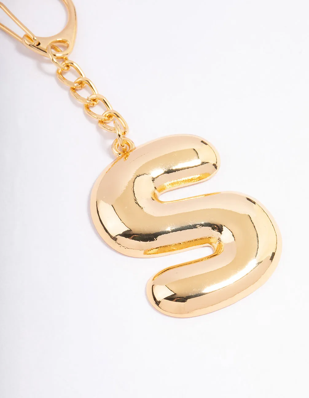 Gold Plated Letter 'S' Initial Key Ring