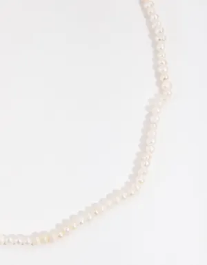 Gold Plated Single Row Freshwater Pearl Necklace