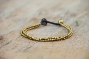 Golden Triple Strand Boho Brass Bracelet